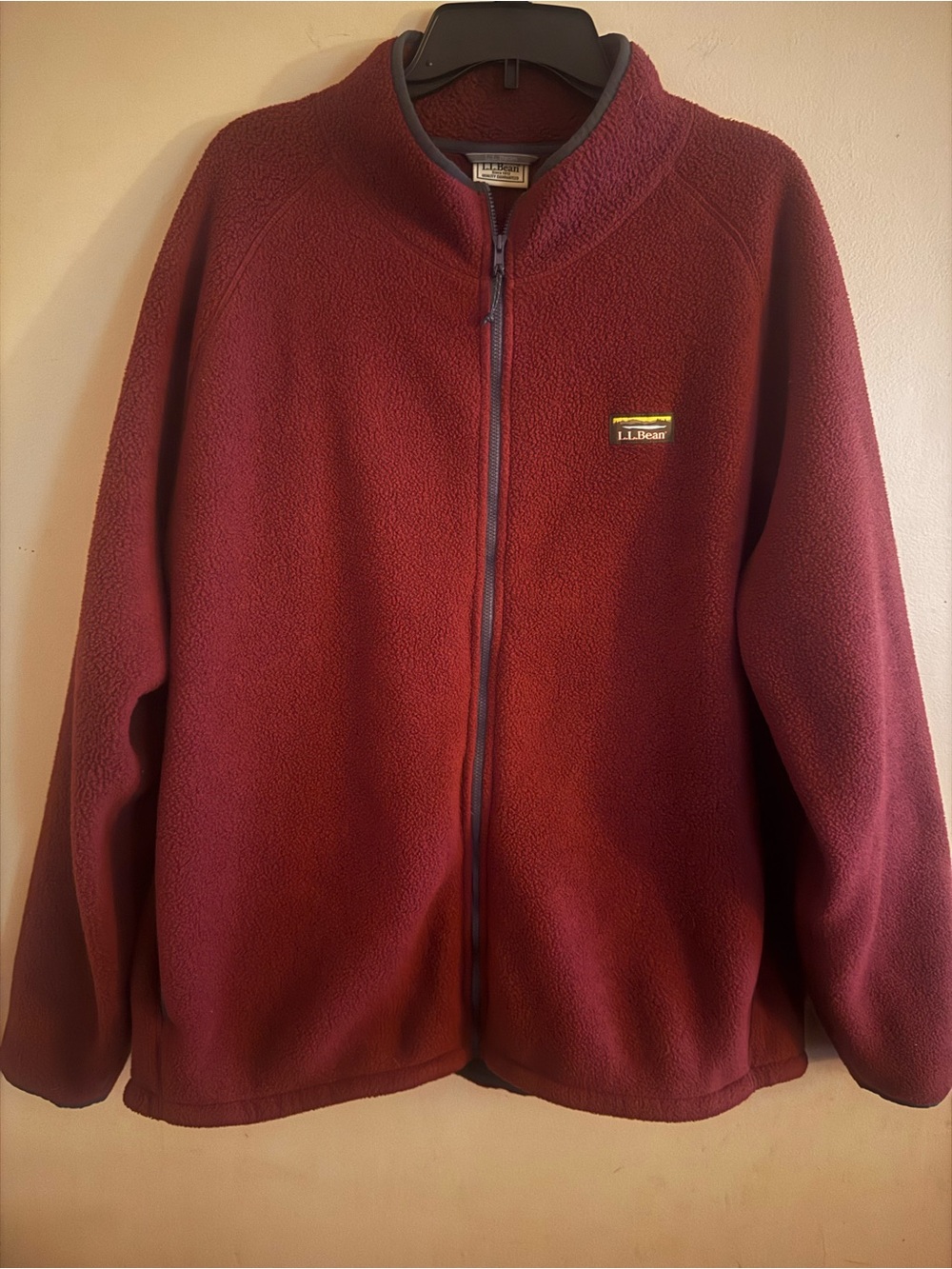 L.L. Bean Burgundy Full-Zip Fleece Jacket